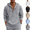 Camisa Hoody de Lino Transpirable para Hombre - Manga Larga Casual