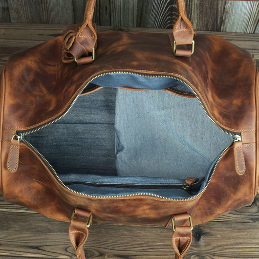 Bolso de Viaje en Cuero de Caballo para Hombre - Image 3
