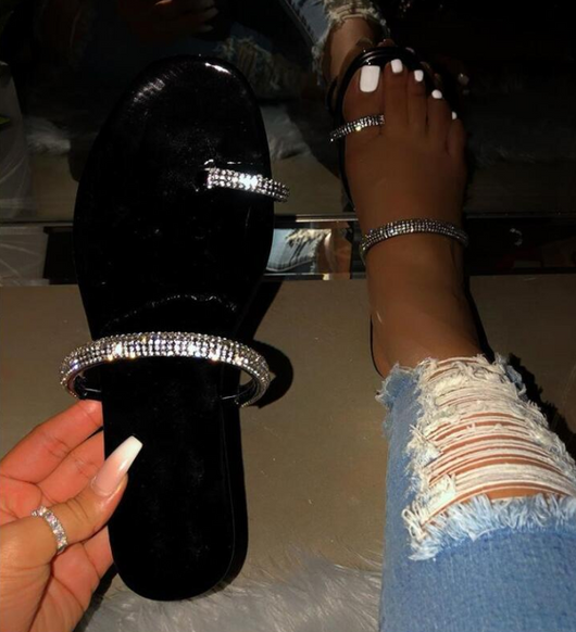 Sandalias Planas de Diamante - Comodidad y Elegancia - Image 8