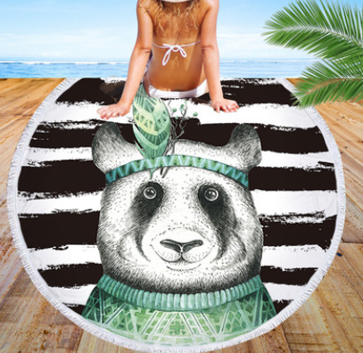 Toalla de Playa Redonda Panda Microfibra - Multiusos - Image 5