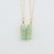 Geometric Hexagonal Column Quartz Necklace Pendant Natural Stone Bullet Crystal Verde Dorado chain Q1PC