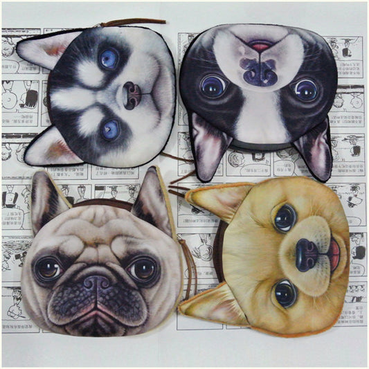 Monedero Compacto con Diseño de Gatos y Perros - Billetera Multiusos para Mujer