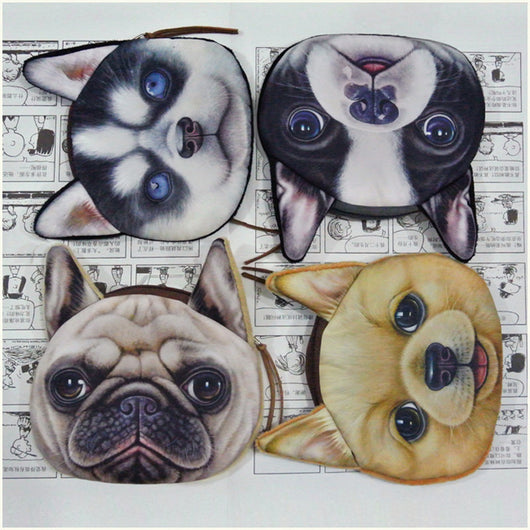 Monedero Compacto con Diseño de Gatos y Perros - Billetera Multiusos para Mujer