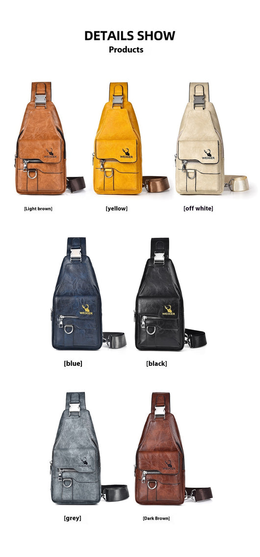 Bolsa de Pecho Retro para Hombre - Gran Capacidad Impermeable - Image 14