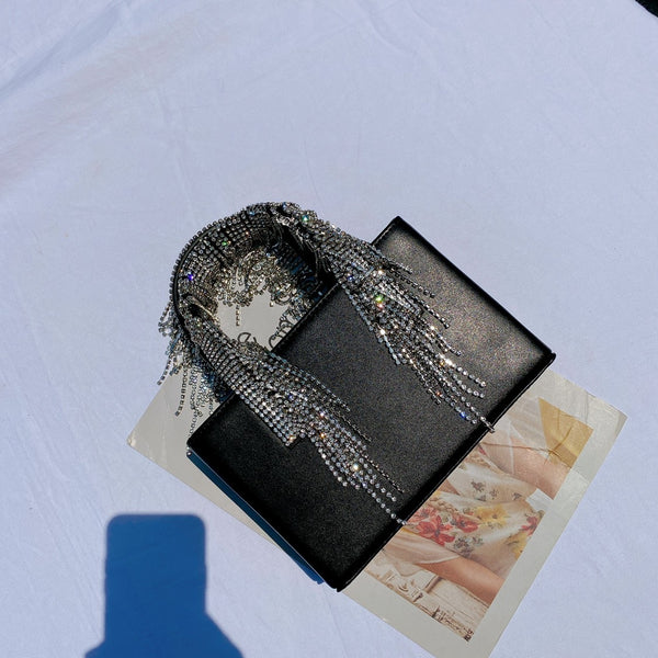 Bolso de Hombro con Cristales y Borlas para Mujer