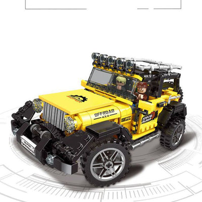Camión Todoterreno Amarillo Modelo de Bloques de Construcción