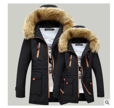 Abrigo Parka de Invierno para Hombre con Forro de Terciopelo y Cuello de Pelo Ancho - Image 4