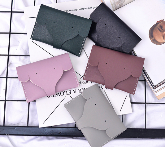 Billetera Compacta de Dama Tridoble en Cuero PU - Diseño Minimalista Coreano