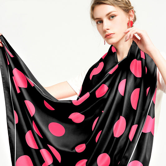 Pañuelo de Algodón Twill con Estampado de Puntos