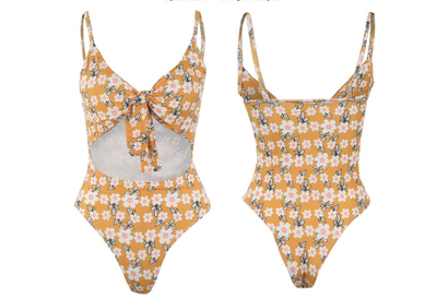 Traje de Baño Enterizo Sexy con Nudo y Estampado ZC2520 - Image 22