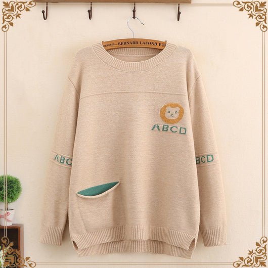 Suéter Suelto Cuello Redondo para Otoño e Invierno