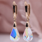 Champagne Austrian crystal earrings for women, white