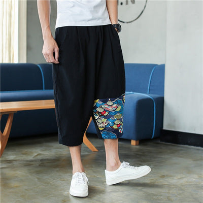 Pantalones Harem de Algodón y Lino para Hombre - Estilo Harajuku Casual - Image 3