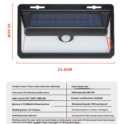 Lámpara Solar de Pared con Sensor de Movimiento para Jardín y Terraza - Image 16