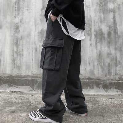 Pantalones de Buzo Tejidos Holgados con Bolsillos Grandes para Hombre - Image 7