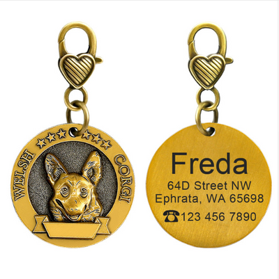 Placa de Identidad Personalizada para Perros - Grabado Personalizado Antimaterial Bronce - Image 11