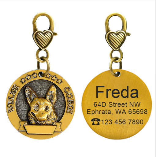 Placa de Identidad Personalizada para Perros - Grabado Personalizado Antimaterial Bronce - Image 11