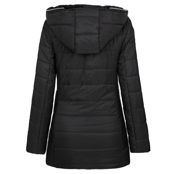 Chaqueta de Algodón Cálida con Capucha y Mangas Largas