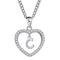26-letter zircon heart necklace26-letter zircon heart necklace Plateado C