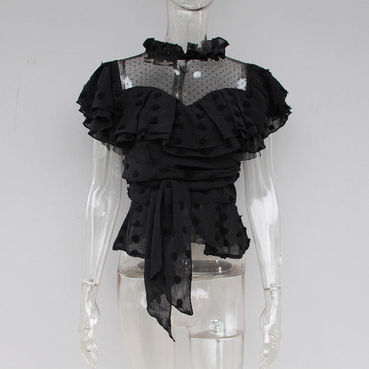 Blusa con Volantes de Encaje Elegante - Image 5