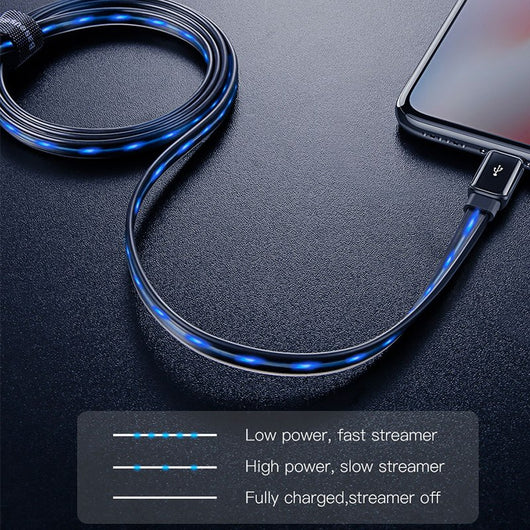 Cable USB Baseus Plano Luminoso 2.4A - Carga Rápida y Sincronización para iPhone