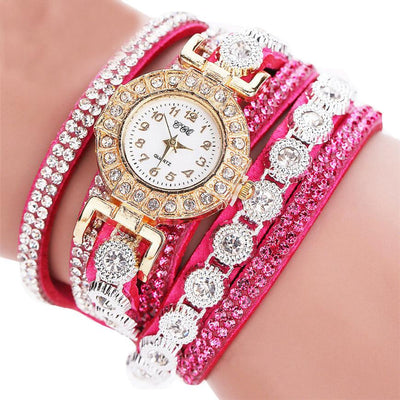 Reloj de Cuarzo para Mujer con Pulsera de Cuero y Diamantes de Imitación - Image 9