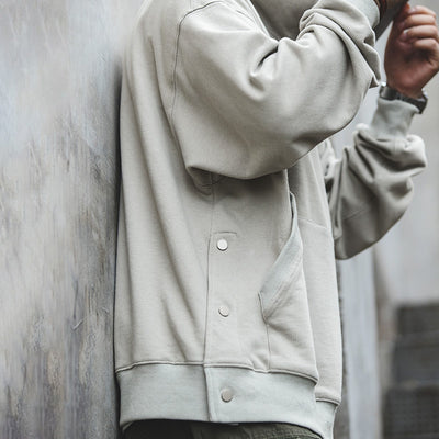 Sudadera Oversize Retro con Capucha y Abertura en Dobladillo