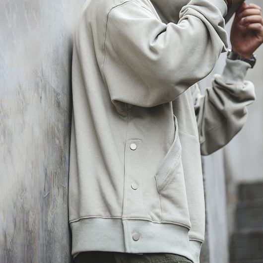 Sudadera Oversize Retro con Capucha y Abertura en Dobladillo