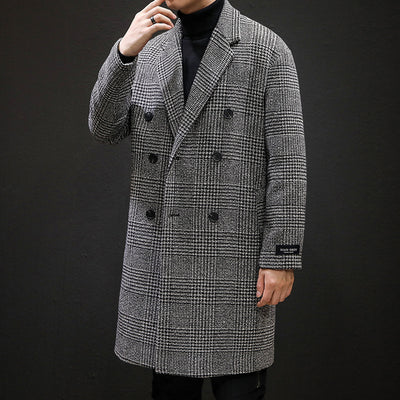 Abrigo Cuadros Slim Fit - Gabardina Larga Elegante - Image 6