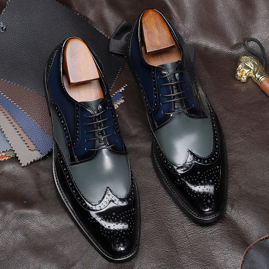 Zapatos Formales de Cuero con Punta Afilada para Hombre