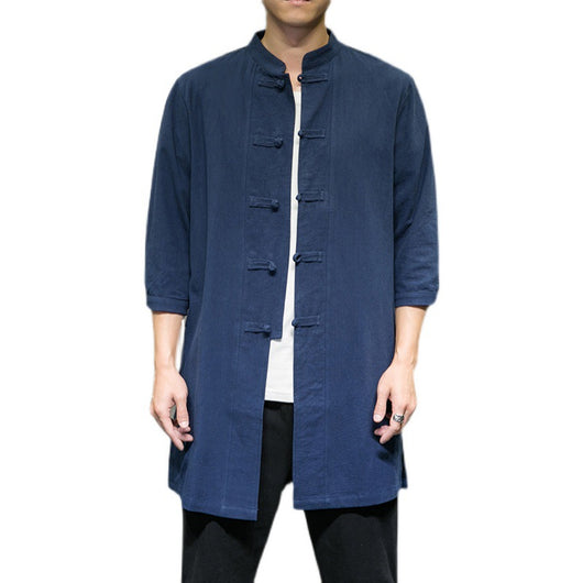 Camisa Hombre Manga Tres Cuartos en Algodón y Lino - Image 3