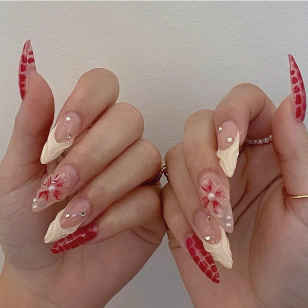 Uñas Postizas 3D con Relieve de Cristales - Diseño Sofisticado - Image 6
