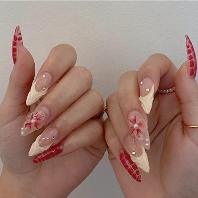 Uñas Postizas 3D con Relieve de Cristales - Diseño Sofisticado - Image 6