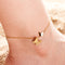 Pulsera Tobillera Mariposa Dorada Cadena Sencilla