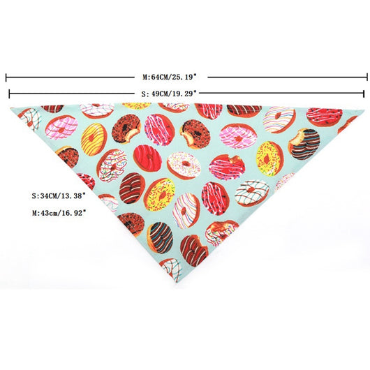 Pañoleta Triangular para Mascotas Diseño Donas Verano - Image 3