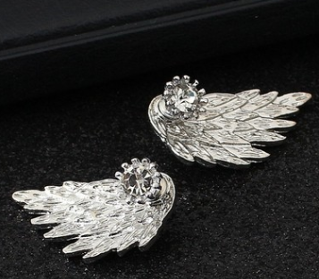 Aretes de Alas de Ángel Retro 3D - Diseño Vintage en Aleación - Image 4