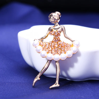 Broche Bailarina con Perlas y Cristales - Accesorio Deportivo para Mujeres - Image 2
