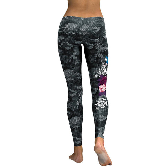 Leggings Camuflaje Negro con Diseño Calavera