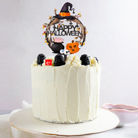 Decoración de pastel bandera de Halloween con palitos de bambú - Image 3