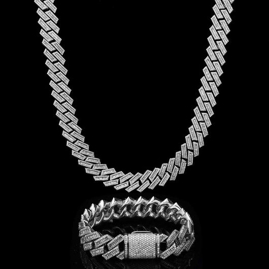 Cadena Cubana Hip Hop de Diamantes Doble Fila 18mm - Image 9