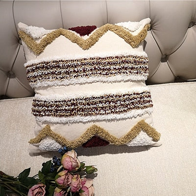Funda de Cojín Marroquí Artesanal Geométrica 45x45cm - Lujo en Lino para Sofá y Cama - Image 14