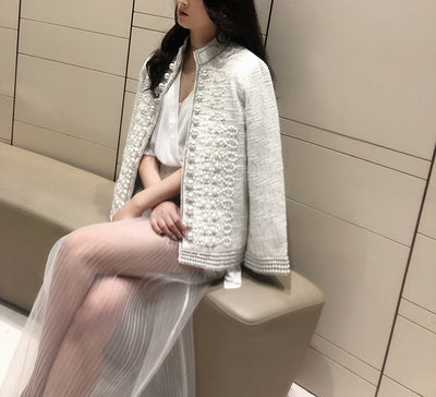 Chaqueta Elegante con Lentejuelas de Perla - Image 3