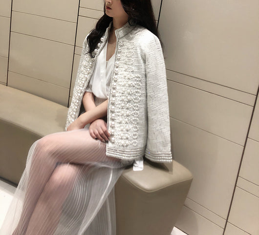 Chaqueta Elegante con Lentejuelas de Perla - Image 3