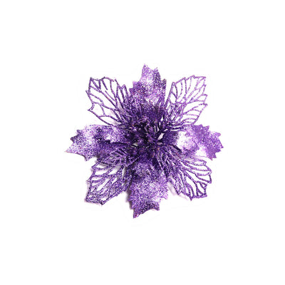 Flores Navideñas Artificiales con Brillo - Adornos para Árbol de Navidad y Decoración del Hogar - Image 21