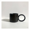 Taza de Cerámica Grande con Diseño de Salpicaduras de Tinta Negra
