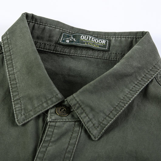 Camisa Táctica Oversized de Manga Larga para Tallas Grandes - Image 9