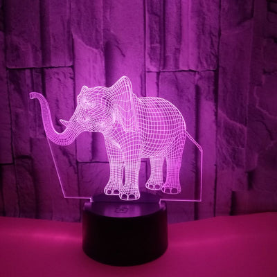 Lámpara de Escritorio LED Elefante 3D con 7 Colores y Control Táctil USB - Image 7