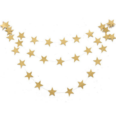 Guirnalda Decorativa de 4 Metros con Estrellas y Flores de Cartulina Perlada para Eventos - Image 6