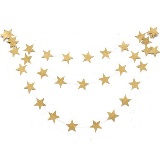 Guirnalda Decorativa de 4 Metros con Estrellas y Flores de Cartulina Perlada para Eventos - Image 6