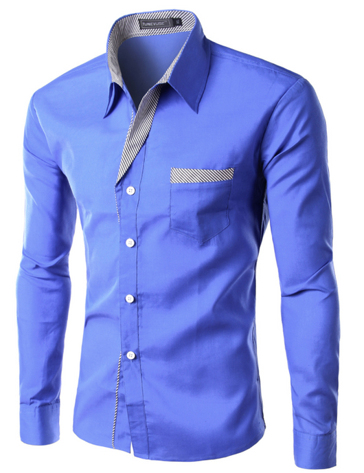 Camisa Manga Larga Clásica para Hombre - Estilo Europeo y Americano - Image 4